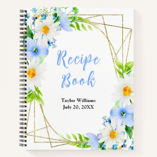 Forget-Me-Nots Daisies Floral Recipe Book