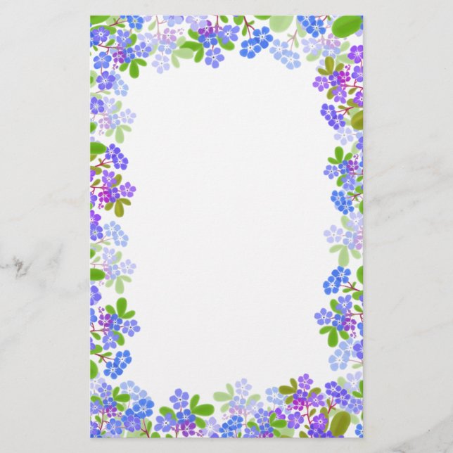 Forget Me Nots Floral Stationery (Front)