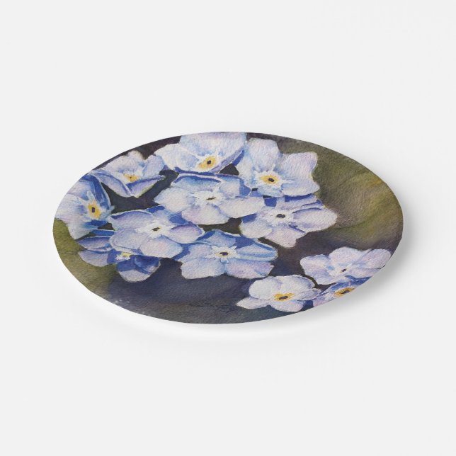 FORGET-ME-NOTS FLOWER PAPER PLATE (Angled)