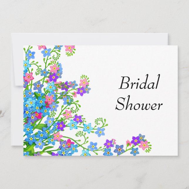 Forget Me Nots Garden Bridal Shower Invites (Front)