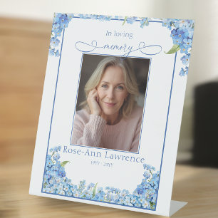 Forget-me-nots In Loving Memory Tribute Remebrance Pedestal Sign