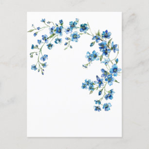 Forget-me-nots watercolor postcard