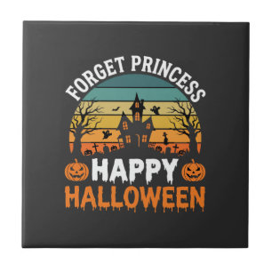 Forget Princess Happy Halloween Haunted House Desi Tile