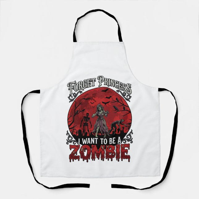 Forget Princess Zombie Blood Moon Graveyard Bats S Apron (Front)