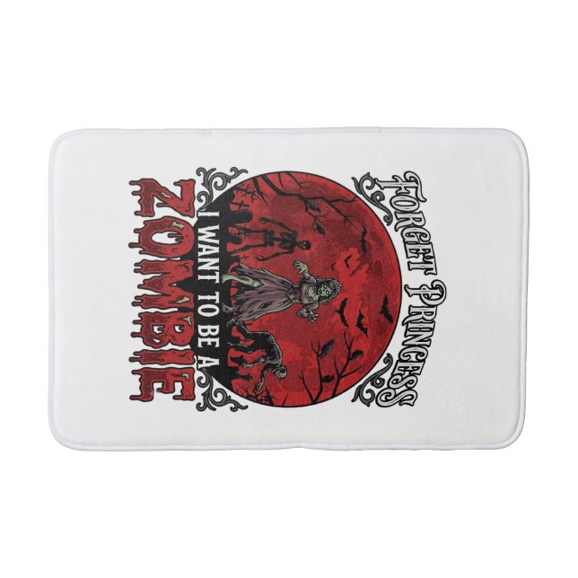 Forget Princess Zombie Blood Moon Graveyard Bats S Bath Mat (Front)