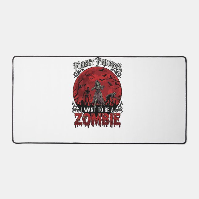 Forget Princess Zombie Blood Moon Graveyard Bats S Desk Mat (Front)