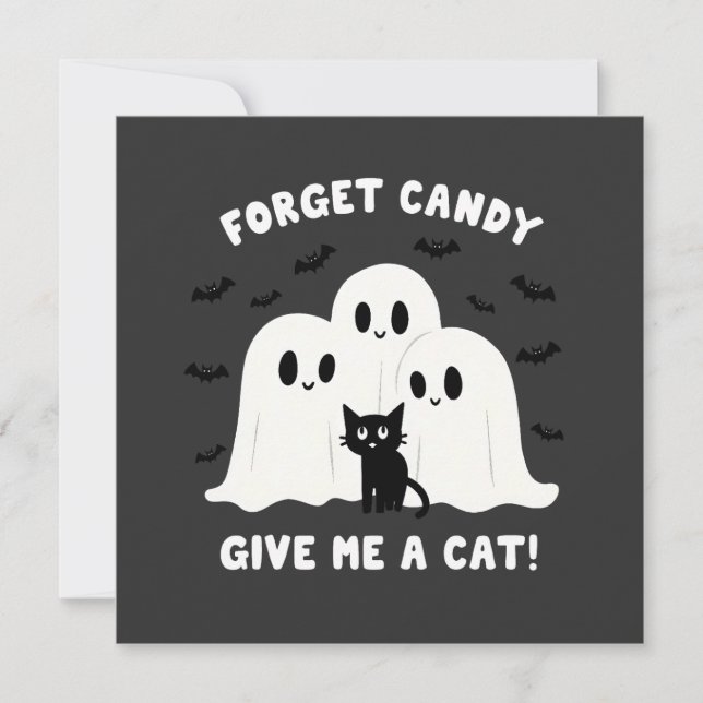 Forget The Candy Give Me A Cat Spooky Halloween  (Front)