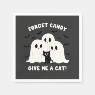 Forget The Candy Give Me A Cat Spooky Halloween  Napkin