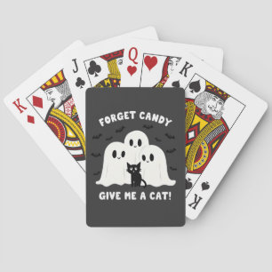 Forget The Candy Give Me A Cat Spooky Halloween Playing Cards