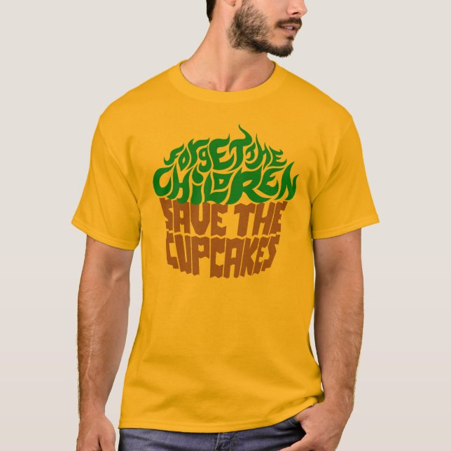 Forget the Children - Green+Chocolate T-Shirt (Front)