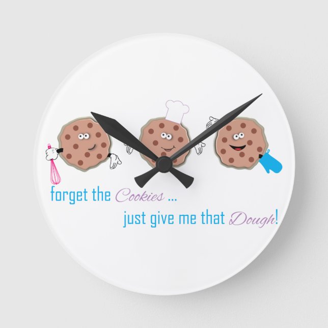 Forget the Cookies Round Clock (Front)