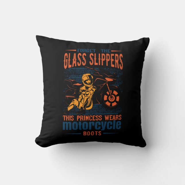 Forget the Glass Slipper Princess Motorcycle Boots Cushion (Front)