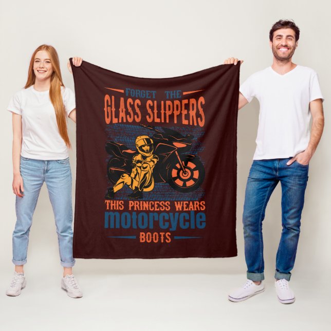Forget the Glass Slipper Princess Motorcycle Boots Fleece Blanket (In Situ)