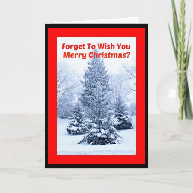 Forget To Wish You Merry Christmas Snow Way! Holiday Card (Front)