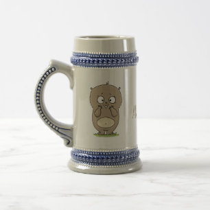 Forgetful adorable chubby hamster cartoon beer stein