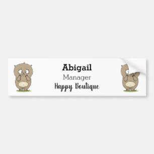 Forgetful adorable chubby hamster cartoon bumper sticker