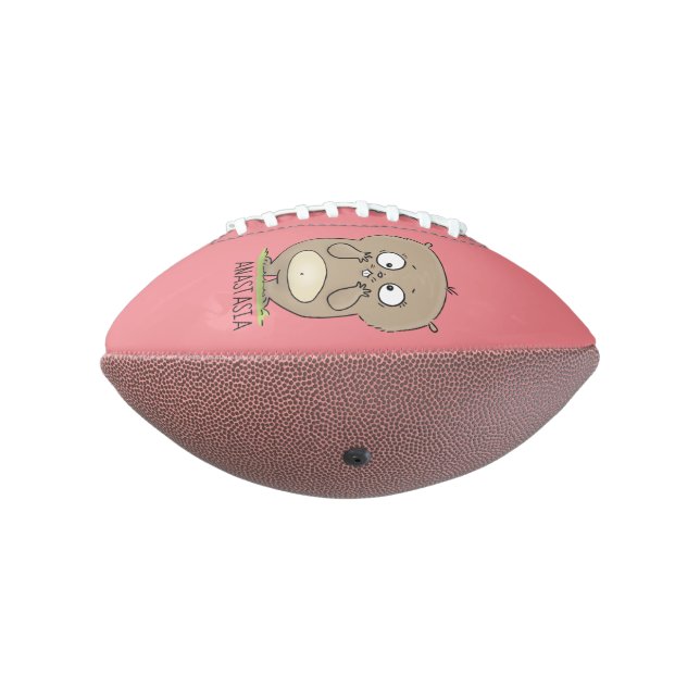 Forgetful adorable chubby hamster cartoon football (Rotated 270)