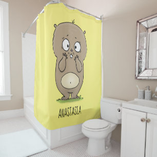 Forgetful adorable chubby hamster cartoon shower curtain