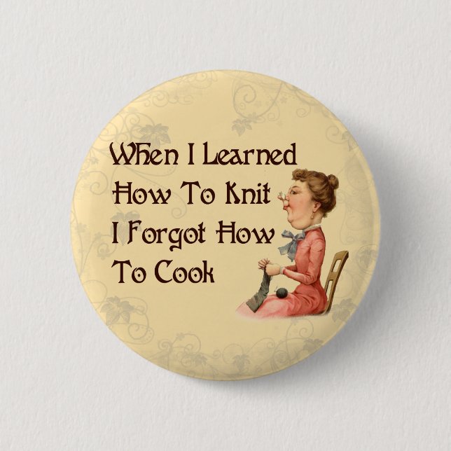 Forgetful Knitter 6 Cm Round Badge (Front)
