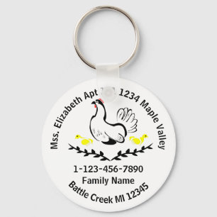 Forgetful Mother Hen Lost Family Contact Info Key Ring
