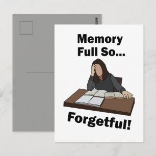 Forgetful People Memory Full So Forgetful Birthday Postcard