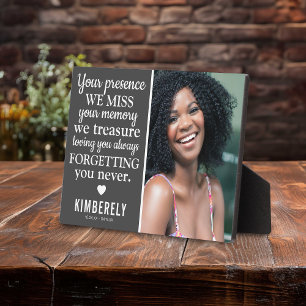 Forgetting You Never Photo Remembrance Keepsake Plaque