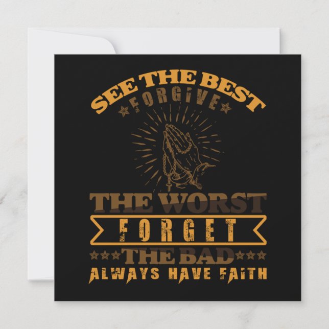 Forgive Forget Catholic Religion Christianity Gift Invitation (Front)