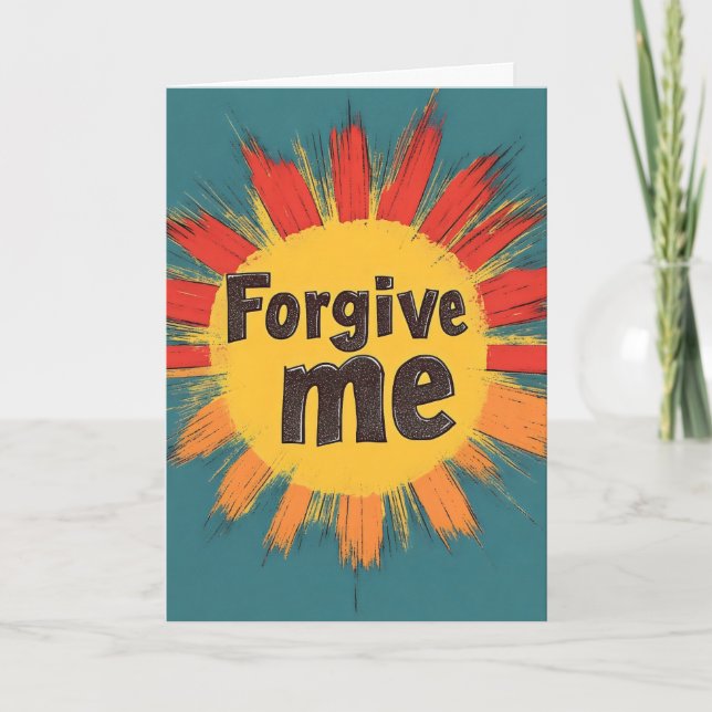 Forgive Me Retro Colours Holiday Card (Front)
