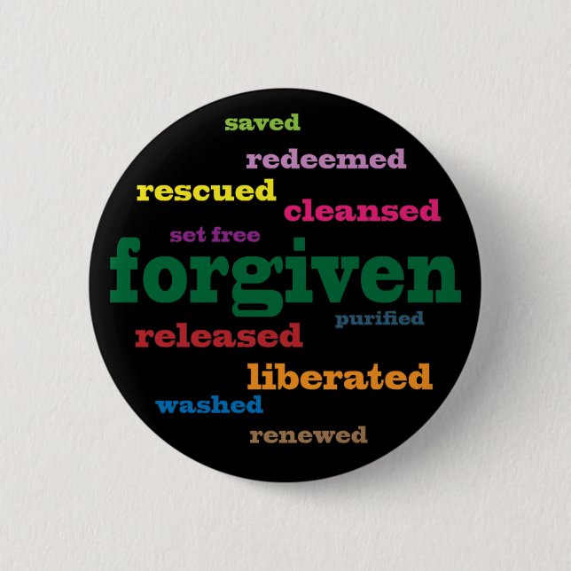 Forgiven Christian button (black) (Front)