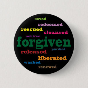 Forgiven Christian button (black)