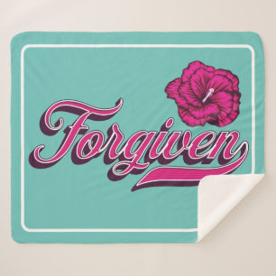 Forgiven Hibiscus Sherpa Blanket