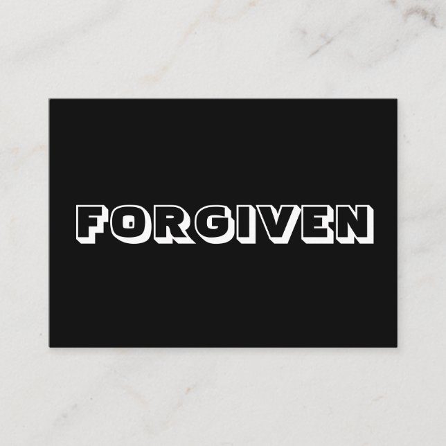 Forgiven, Sorry, black white modern bold card (Front)