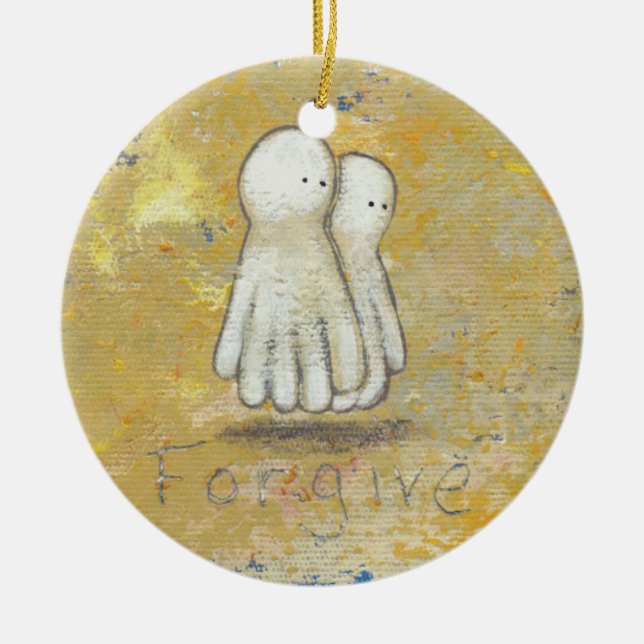 Forgiveness healing recovery ghosts the past art ceramic tree decoration (Front)