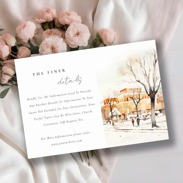 Forgo North Dakota City Scape Wedding Detail Enclosure Card (Creator Uploaded)