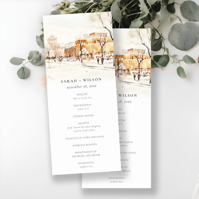 Forgo North Dakota City Scape Wedding Program Card (Creator Uploaded)