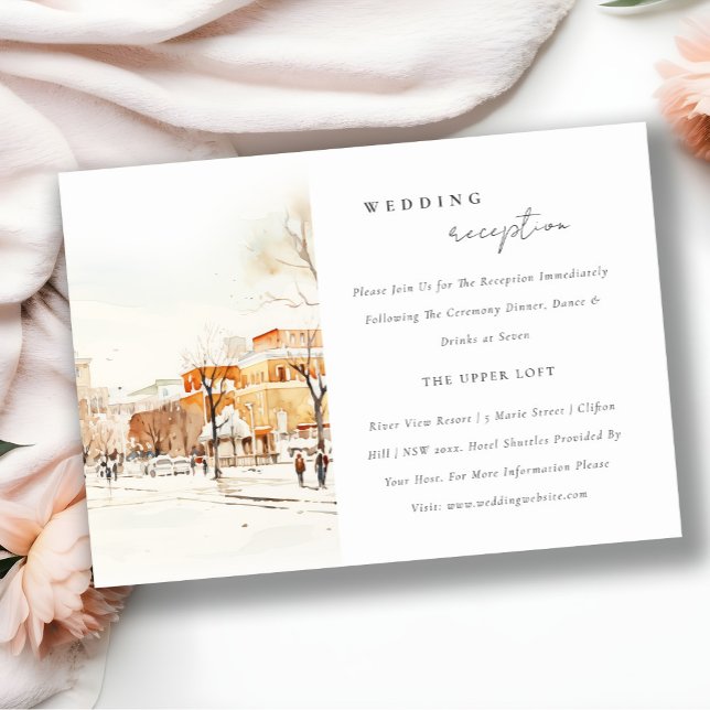 Forgo North Dakota City Scape Wedding Reception Enclosure Card (Creator Uploaded)