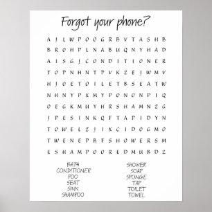'Forgot your phone?' bathroom print