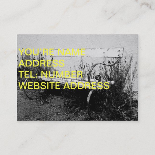 Forgotten bench business card (Front)