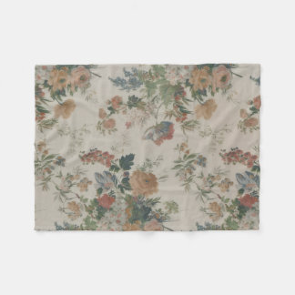 Forgotten Garden Vintage Floral Fleece Blanket