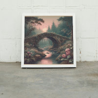 Forgotten Ivy Bridge in Twilight Misty Forest