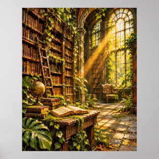 Forgotten Library - Sunlit Sanctuary Poster