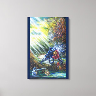 FORGOTTEN ROSE Fighting Knights,Money and Devil Canvas Print