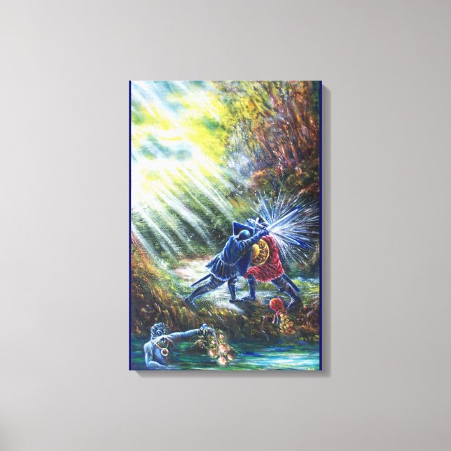 FORGOTTEN ROSE Fighting Knights,Money and Devil Canvas Print (Front)