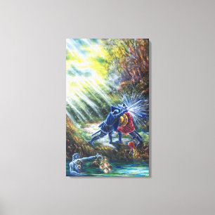 FORGOTTEN ROSE Fighting Knights,Money and Devil Canvas Print