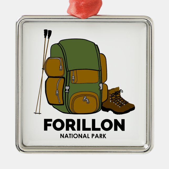 Forillon National Park Backpack Metal Tree Decoration (Front)