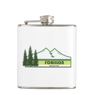 Forillon National Park Green Stripes Hip Flask