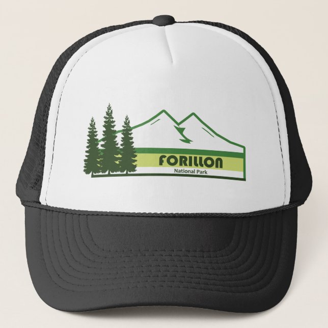 Forillon National Park Green Stripes Trucker Hat (Front)