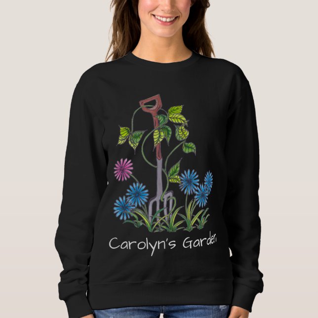 Fork and flowers with your name and text sweatshirt (Front)