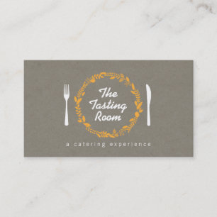 Fork and Knife Wreath 5 Catering, Chef, Restaurant Business Card