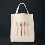 Fork and Spoon Tote Bag<br><div class="desc">Design and illustration by Katherine Elliott.  ///  www.RiveGaucheCraft.com</div>